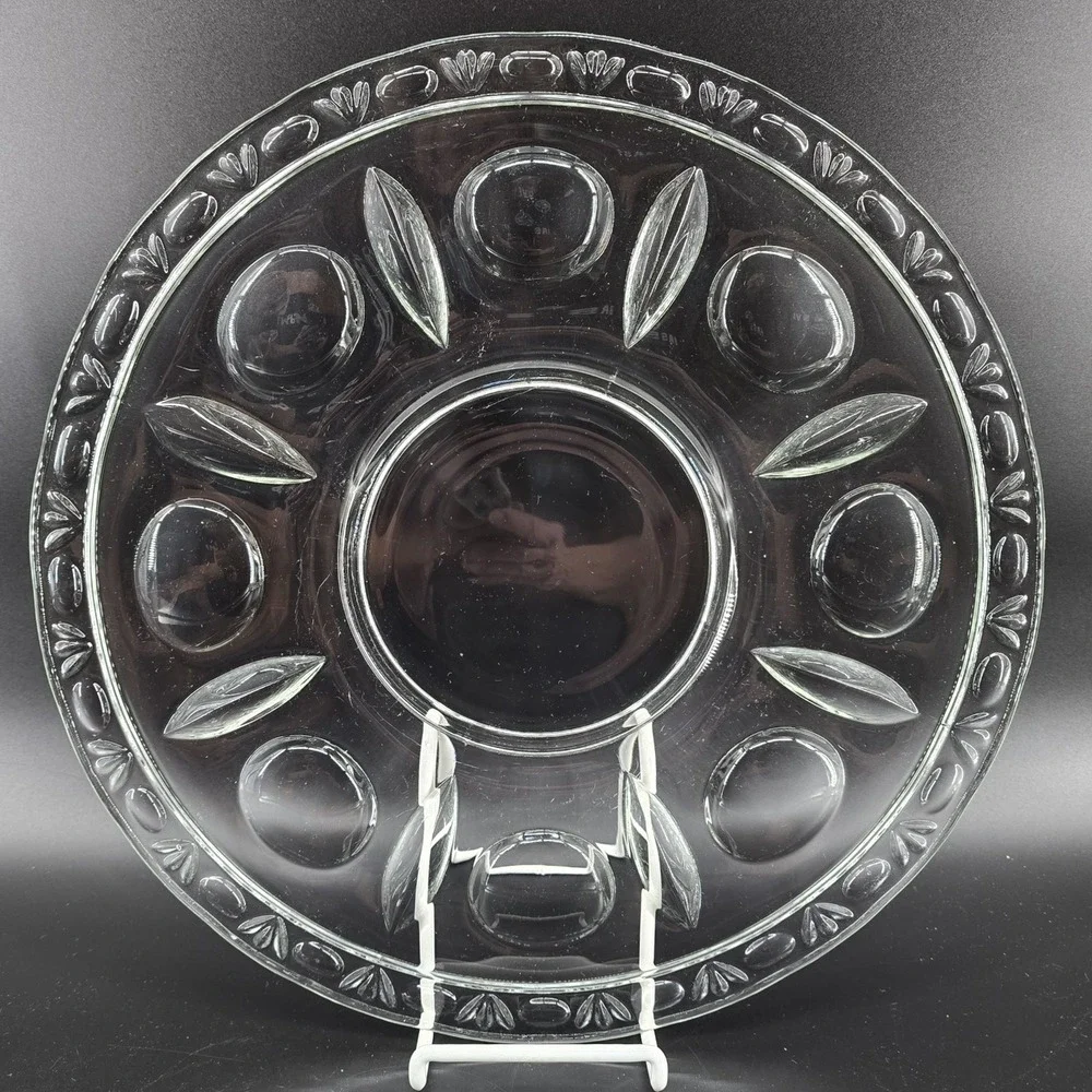 Vtg Colony Classique Clear Glass Platter EAPG Large 14